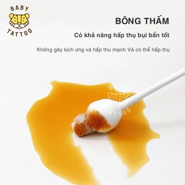 BABY TATTOO Bông Tăm Nụ Đầu To 55 cây cho Bé giá ưu đãi 50.000đ giảm 10.000đ 6