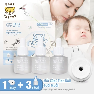 BABY TATTOO Combo 1: Máy Xông & 3 Tinh Dầu Đuổi Muỗi Không Mù, Không Khói - 390.000₫ 10 BABY TATTOO Combo 1: Máy Xông & 3 Tinh Dầu Đuổi Muỗi Không Mù, Không Khói - 390.000₫ 10