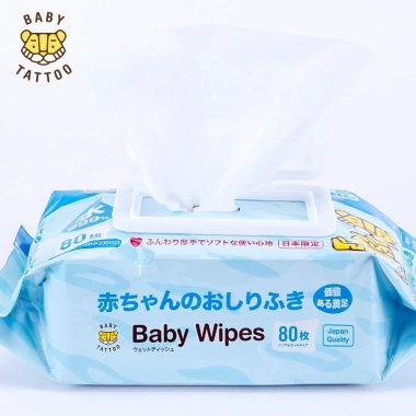BABY TATTOO Combo 10 Khăn Giấy Ướt Cao Cấp Không Mùi 80 Miếng Giá 590.000 VND 7