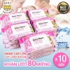 BABY TATTOO Combo 10 Khăn Giấy Ướt Cao Cấp Không Mùi 80 Miếng Giá 590.000 VND 10
