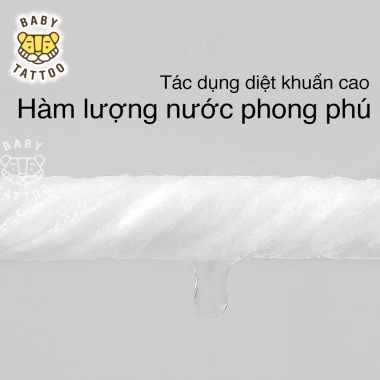 BABY TATTOO Combo 30 gói khăn giấy ướt CỒN 50 tờ - Diệt khuẩn, lau chùi, giảm giá 1.490.000₫