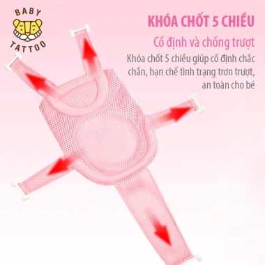 Baby Tattoo Đệm Lót Bồn Tắm Lưới Tôm Ong Khoa 5 Chiều – Bảo Vệ Cột Sống, 225.000₫ 5