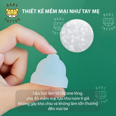 BABY TATTOO Dụng Cụ Hút Dịch Mũi Keo Tay Kiểm Soát Lực, Đầu Hũ Silicone Mềm An Toàn Cho Bé Giá ưu đãi 369.000₫ 7