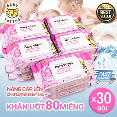 BABY TATTOO Khăn Giấy Ướt 30 Gói 80 Miếng Cao Cấp Không Mùi Ưu đãi 1.170.000 VND 10 BABY TATTOO Khăn Giấy Ướt 30 Gói 80 Miếng Cao Cấp Không Mùi Ưu đãi 1.170.000 VND 10