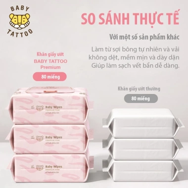BABY TATTOO Khăn Giấy ướt Cashmere 100% Sợi Bông Tự Nhiên 90 miếng 99.000đ 7 BABY TATTOO Khăn Giấy ướt Cashmere 100% Sợi Bông Tự Nhiên 90 miếng 99.000đ 7