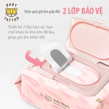 BABY TATTOO Khăn Giấy ướt Cashmere 100% Sợi Bông Tự Nhiên 90 miếng 99.000đ 8 BABY TATTOO Khăn Giấy ướt Cashmere 100% Sợi Bông Tự Nhiên 90 miếng 99.000đ 8