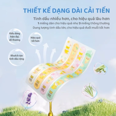 BABY TATTOO Miếng Dán Chống Muỗi Côn Trùng Nâng Cấp Dài, Hương Thảo Dược Nhẹ Nhàng, 1 Hộp 8 Miếng - Giá ưu đãi 190.000 VND