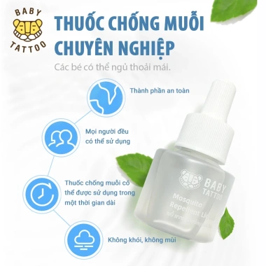 BABY TATTOO Tinh Dầu Đuổi Muỗi Không Khói Không Mùi Bé Chống Muỗi Tuyệt Đối 3