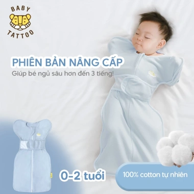 BABY TATTOO Túi Ngủ Nhộng Chũn 0-2 tuổi ủ Kén Dây Ngủ Chống Giật Mình 1.09 Triệu