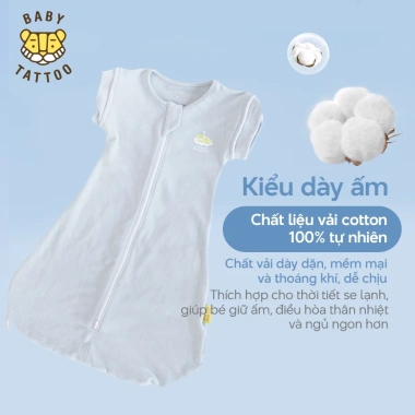 BABY TATTOO Túi Ngũ Nhộng Chũn Ủ Kén Thiết Kế Tay Áo Thảo Rơi - Thay Kiểu Đồ Họa Cho Bé 0‑2 Tuổi Giá Ưu Đãi 1.29 Triệu
