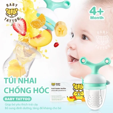 BABY TATTOO Túi Nhai Ăn Dặm Silicone Chống Hóc Đầu Ti Cho Bé 4 Tháng – Giá 110k