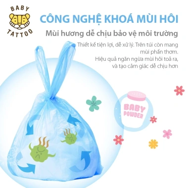 BABY TATTOO Túi Rác Đứng Tã Bím Hương Phấn Thơm - Hộp 70 Túi Giá 125.000₫ 3 BABY TATTOO Túi Rác Đứng Tã Bím Hương Phấn Thơm - Hộp 70 Túi Giá 125.000₫ 3