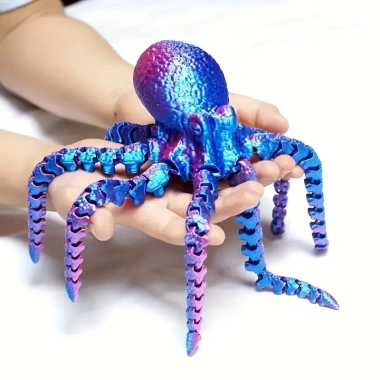 Bạch Tuộc 3D 19/27cm Khớp Linh Hoạt - Trang Trí Bàn Văn Phòng, Nhà & Đồ Chơi, Quà Tặng Lý Tưởng