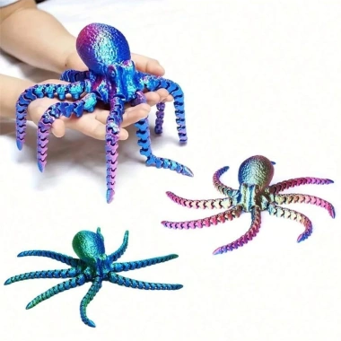 Bạch Tuộc 3D 19/27cm Khớp Linh Hoạt - Trang Trí Bàn Văn Phòng, Nhà & Đồ Chơi, Quà Tặng Lý Tưởng 2