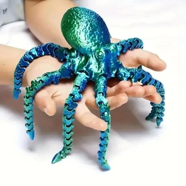 Bạch Tuộc 3D 19/27cm Khớp Linh Hoạt - Trang Trí Bàn Văn Phòng, Nhà & Đồ Chơi, Quà Tặng Lý Tưởng 3