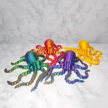 Bạch Tuộc 3D 19/27cm Khớp Linh Hoạt - Trang Trí Bàn Văn Phòng, Nhà & Đồ Chơi, Quà Tặng Lý Tưởng 7