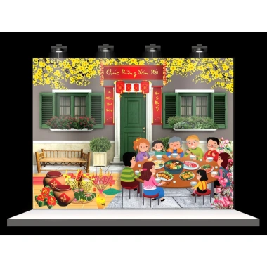 Backdrop Tết 2.026 - Phông nền trang trí, tranh vải treo tường, chỉ 75.000 VNĐ 2 Backdrop Tết 2.026 - Phông nền trang trí, tranh vải treo tường, chỉ 75.000 VNĐ 2