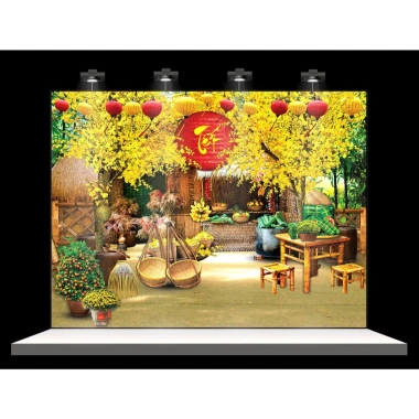 Backdrop Tết 2.026 - Phông nền trang trí, tranh vải treo tường, chỉ 75.000 VNĐ