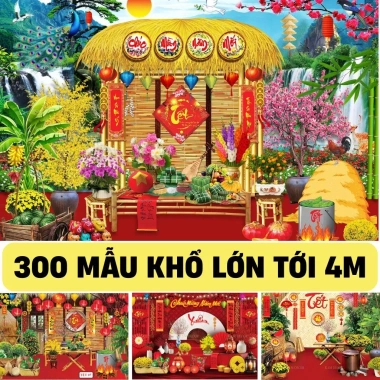 Backdrop Trang Trí Tết Bính Ngọ 2.026 Vải 4m - Chụp Ảnh Sắc Nét, Giá 149.000 TET12 KIM3