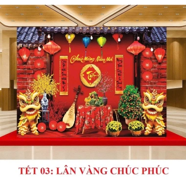 Backdrop Trang Trí Tết Đa Dạng Nhiều Size Phồng Nền 6D Sắc Nét TET06 PROMAN 159k 2