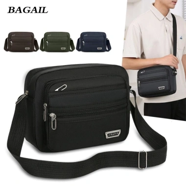 BAGAIL Túi Đeo Vai Nam 4/6 Dây Kéo Đen Nâu Xanh Nylon Du Lịch Giá Rẻ 56.730₫