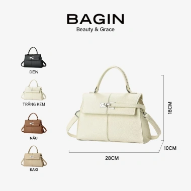 BAGIN Túi Xách Tay Nữ Công Sở Da Vân Cao Cấp Khóa Kim Bạc – Giá 319.000 VND 9 BAGIN Túi Xách Tay Nữ Công Sở Da Vân Cao Cấp Khóa Kim Bạc – Giá 319.000 VND 9