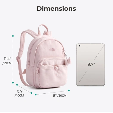 BAGSMART Ba lô Mini Nữ 9.7 Inch Dễ Thương Daypack Siêu Nhẹ Đại Học Giá Ưu Đãi 494k