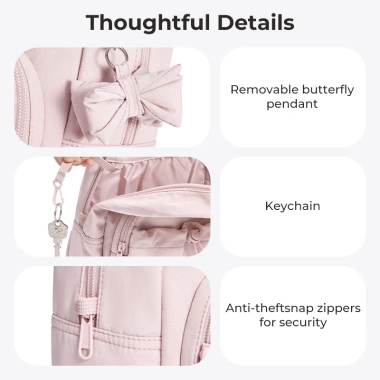 BAGSMART Ba lô Mini Nữ 9.7 Inch Dễ Thương Daypack Siêu Nhẹ Đại Học Giá Ưu Đãi 494k