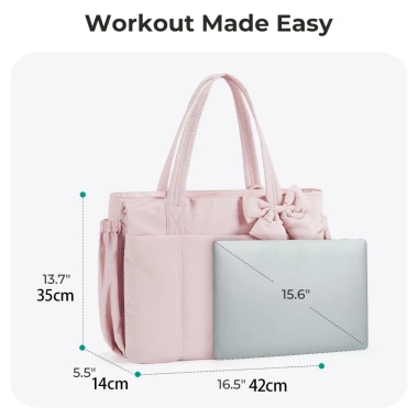 BAGSMART Túi Tote 15,6 inch Nữ Đeo Vai Baguette Khô ướt, Ngăn Laptop Du lịch & Tập luyện