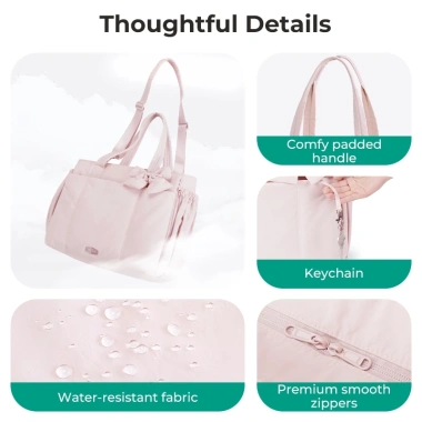 BAGSMART Túi Tote 15,6 inch Nữ Đeo Vai Baguette Khô ướt, Ngăn Laptop Du lịch & Tập luyện