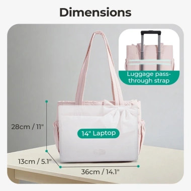 BAGSMART Túi Tote Nữ Đeo Vai Baguette 13 inch Ngăn Laptop - Du lịch tập luyện, giá ưu đãi 508.000đ 3