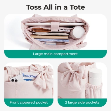 BAGSMART Túi Tote Nữ Đeo Vai Baguette 13 inch Ngăn Laptop - Du lịch tập luyện, giá ưu đãi 508.000đ 5