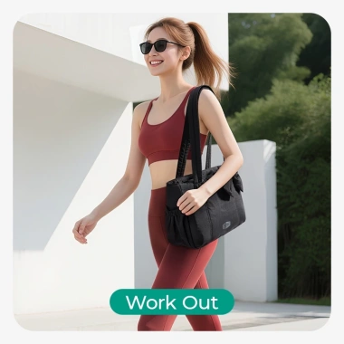 BAGSMART Túi Tote Nữ Đeo Vai Baguette 13 inch Ngăn Laptop - Du lịch tập luyện, giá ưu đãi 508.000đ 9