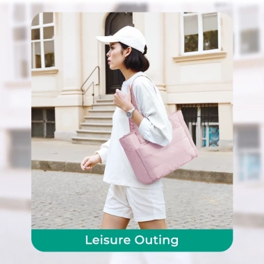 BAGSMART Túi Tote Nữ Phồng Nhẹ Có Ngăn Đeo Vai Chần Bông Du Lịch 412.500đ