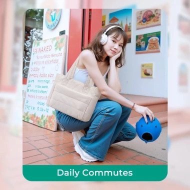 BAGSMART Túi Tote Nữ Phồng Nhẹ Có Ngăn Đeo Vai Chần Bông Du Lịch 412.500đ