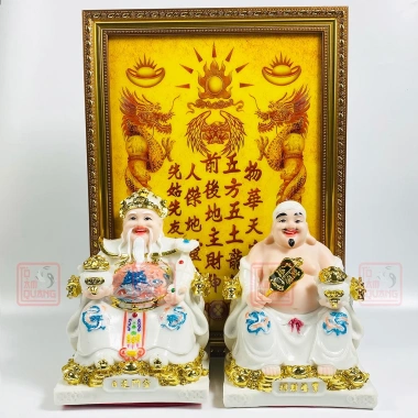 Bài Vị Thần Tài Thổ Địa Không Tráng - Nhiều Kích Cỡ, May Mắn Tài Lộc - Tô Tâm Quang