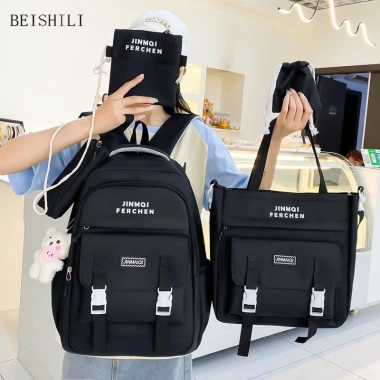 Balo 4 món Perchen CB10 vừa A4 - Set đi học giá rẻ, giảm còn 79.560 VND