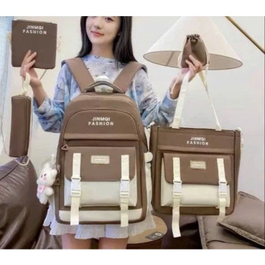 Balo 4 món Perchen CB10 vừa A4 - Set đi học giá rẻ, giảm còn 79.560 VND