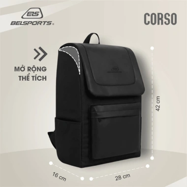 Balo Belsports CORSO BL01 Đen - Chống Sốc, Trượt Nước, Chống Bẩn, Chống Nấm Mốc, Mở Rộng Thể Tích - Giá 240k 5