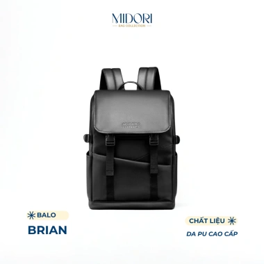 Balo BRIAN Nam Nữ Da PU Cao Cấp Cặp Laptop, Đi Học Đi Làm và Du Lịch
