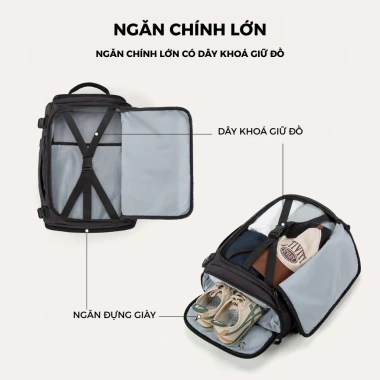 Balo cao cấp Chibava đen 28-38L, chống nước, chống xước, 10 ngăn - Siêu tiện dụng 399.000₫ 7
