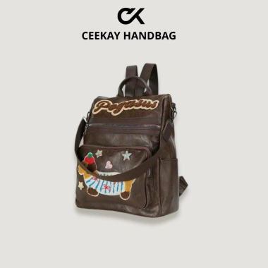 Balo Cao Cấp Chính Hãng Da Sịn, Logo Thêu Xù Hình Cún - Phong Cách Hàn Quốc, 385k