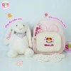 Balo Cặp Bé Mầm Non Mẫu Giáo Thêu Tên Tai Thỏ Dễ Thương Kèm Dây Tag - 175k 9