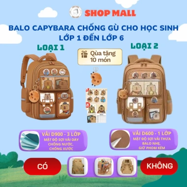 Balo Capi chống gù, chống nước cho bé lớp 1-6 - cặp đi học tiện lợi, thoáng mát 2