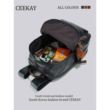 Balo CeeKay Chính Hãng Da Chần Chống Nước Móc Gấu Sang Chảnh Form Rộng Đựng Laptop 15.6 Giá 389.000 VND