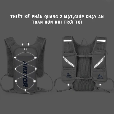 Balo chạy bộ Anxtor A01 - Đựng vest 2L, bình nước mềm 450ml, điện thoại, gel, muối - Giá chỉ 385.000₫