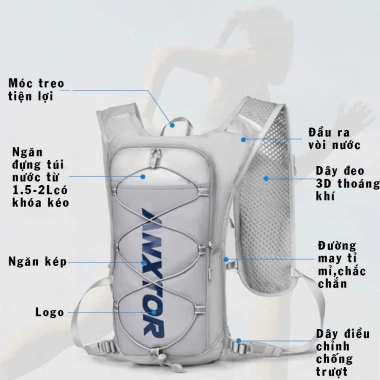 Balo chạy bộ Anxtor A01 - Đựng vest 2L, bình nước mềm 450ml, điện thoại, gel, muối - Giá chỉ 385.000₫ 5 Balo chạy bộ Anxtor A01 - Đựng vest 2L, bình nước mềm 450ml, điện thoại, gel, muối - Giá chỉ 385.000₫ 5