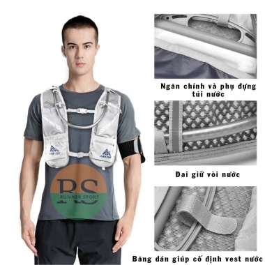 Balo chạy trail Anxtor RS01 2L đựng vest nước, điện thoại gel muối - Giá 384.000₫