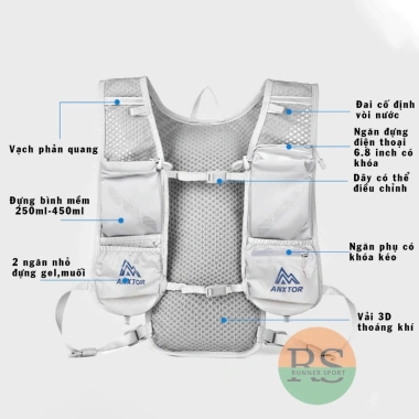 Balo chạy trail Anxtor RS01 2L đựng vest nước, điện thoại gel muối - Giá 384.000₫