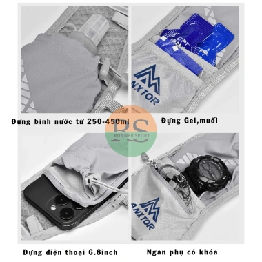Balo chạy trail Anxtor RS01 2L đựng vest nước, điện thoại gel muối - Giá 384.000₫